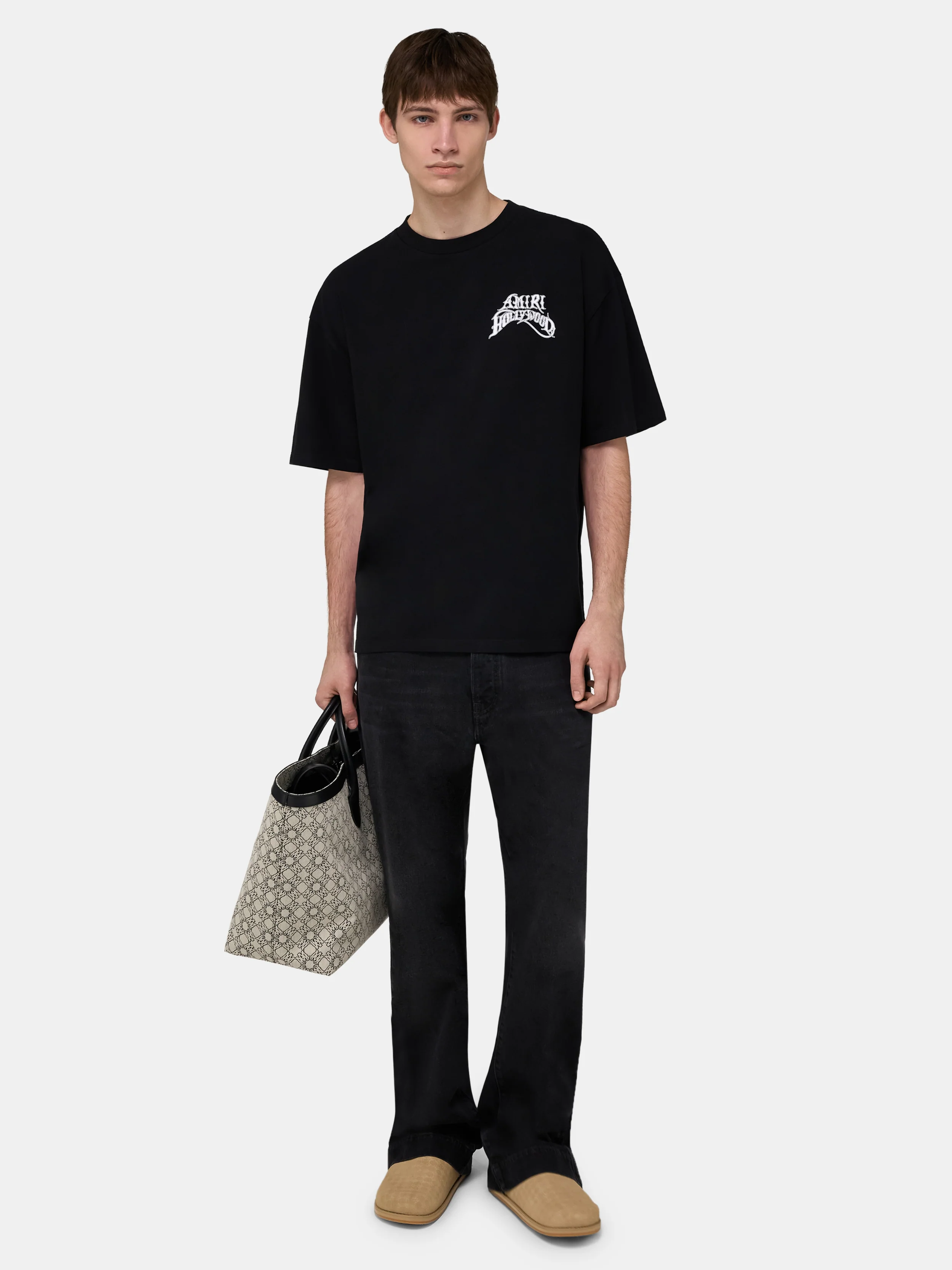 AMIRI HOLLYWOOD LIGHTWEIGHT JERSEY SKATE TEE - Black - Image 2