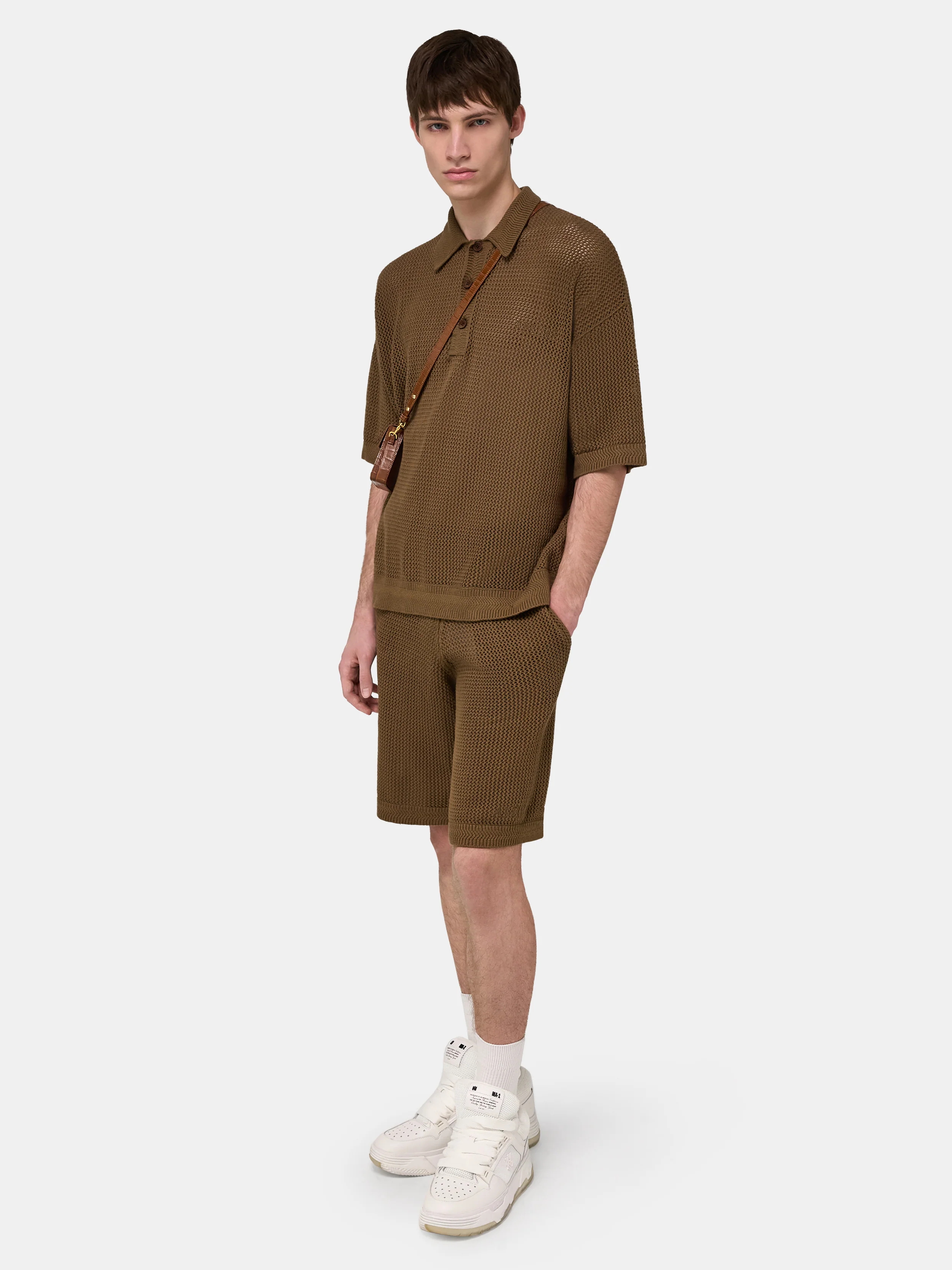 AMIRI CROCHET MESH SHORT - Espresso - Image 3
