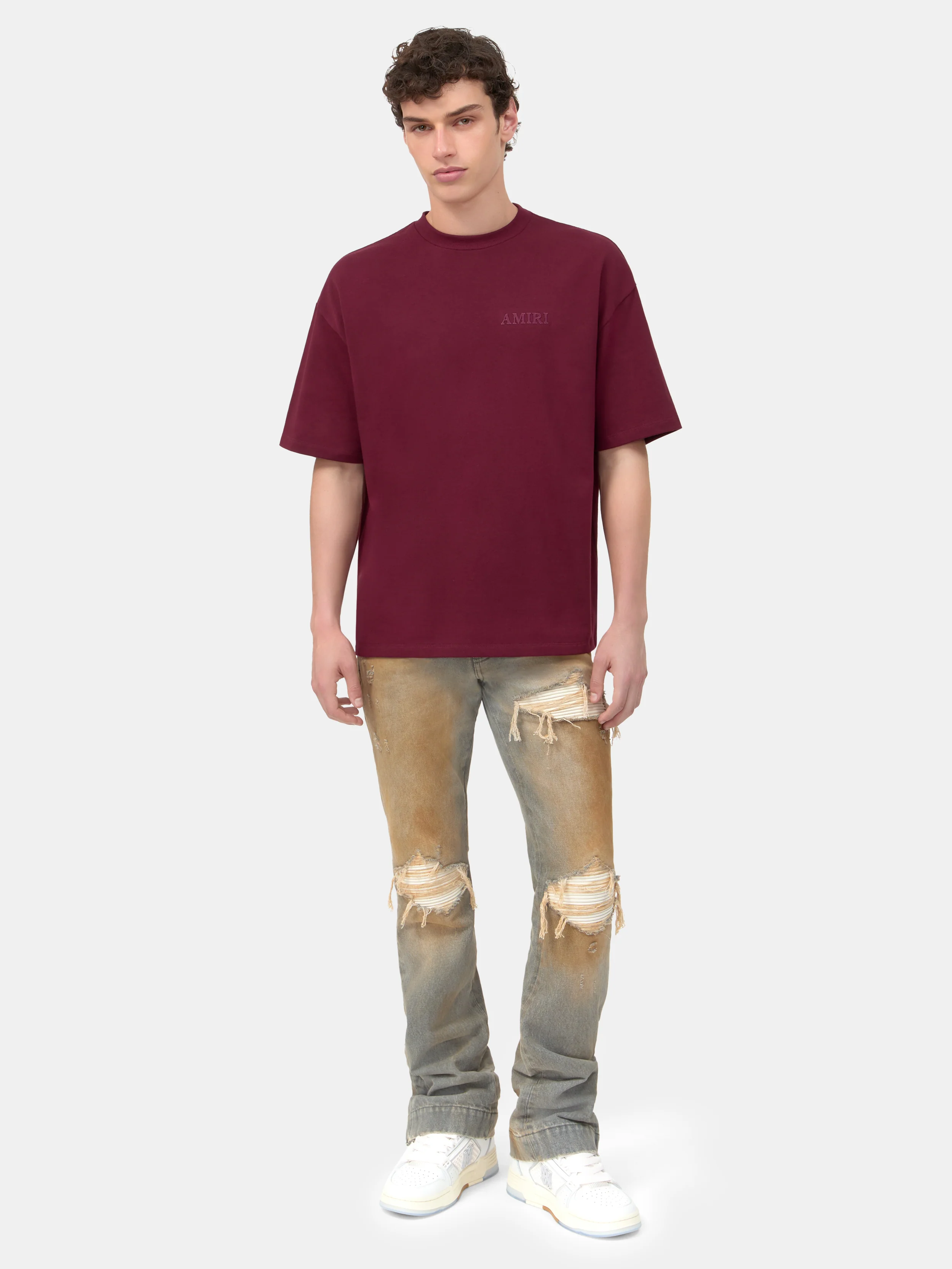 AMIRI OVERSIZED TEE - Aged Port - Image 2
