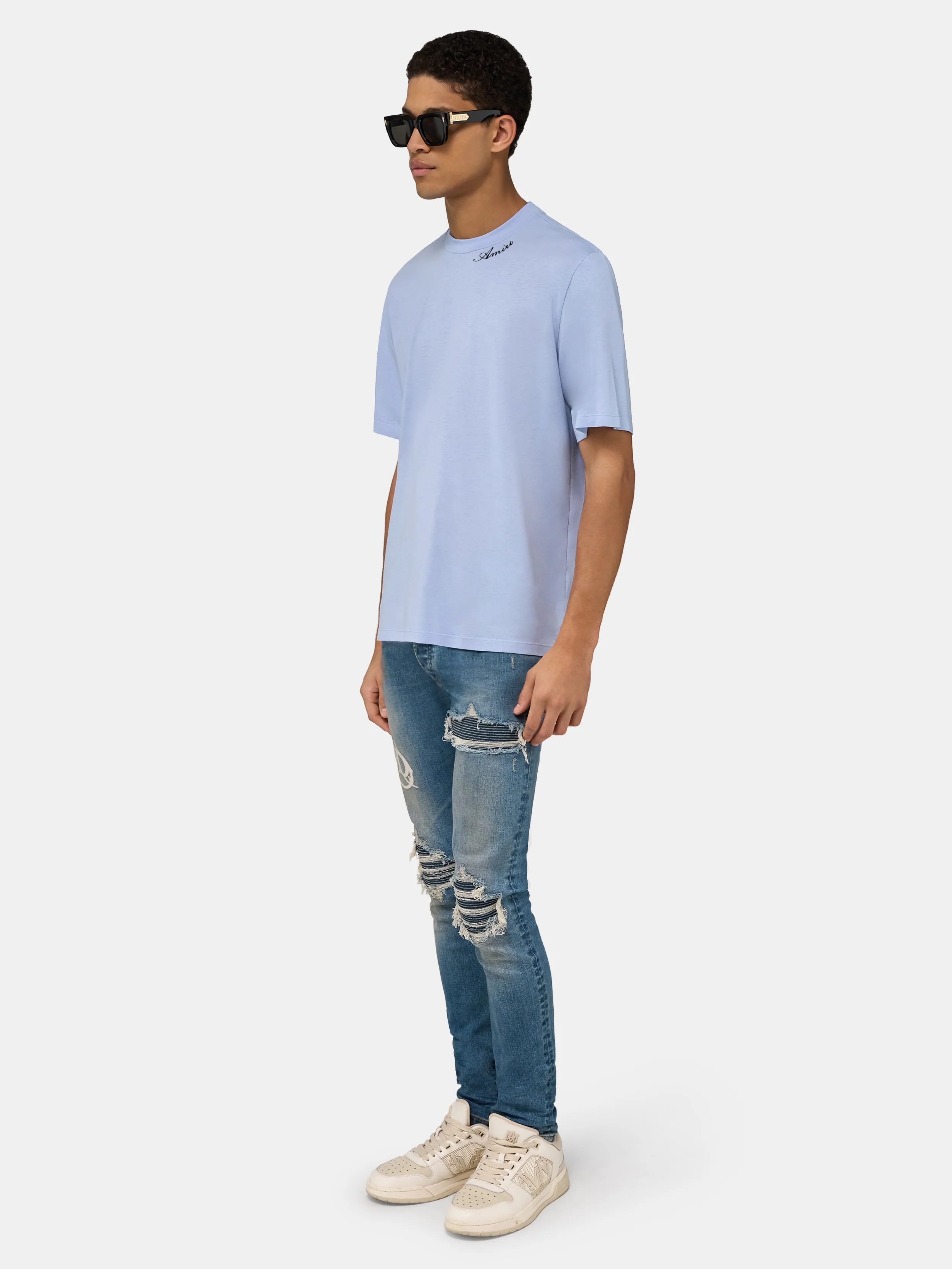 AMIRI SCRIPT TEE - Skyline Blue - Image 3