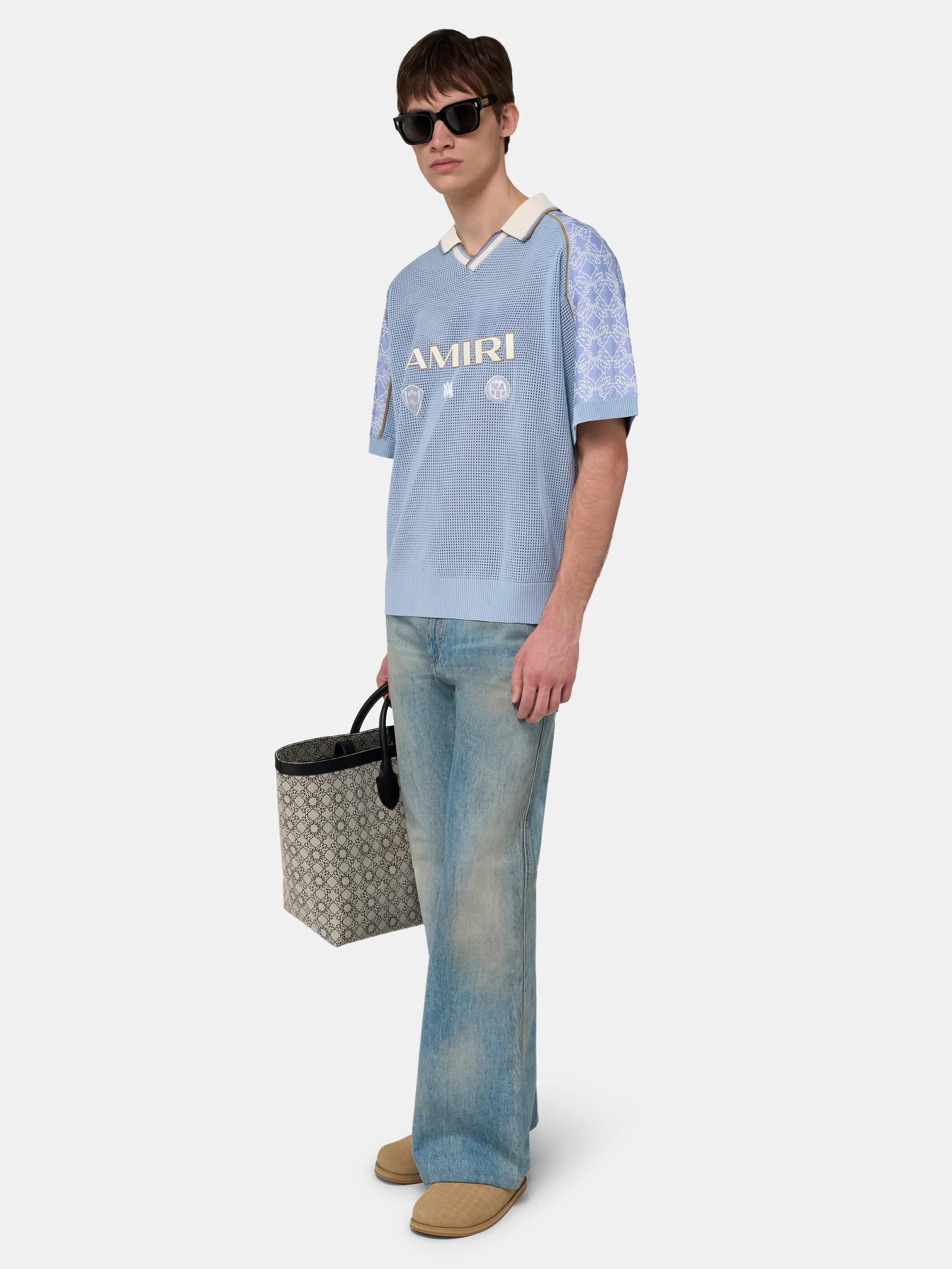 AMIRI SPORT MESH JERSEY - Sky - Image 3