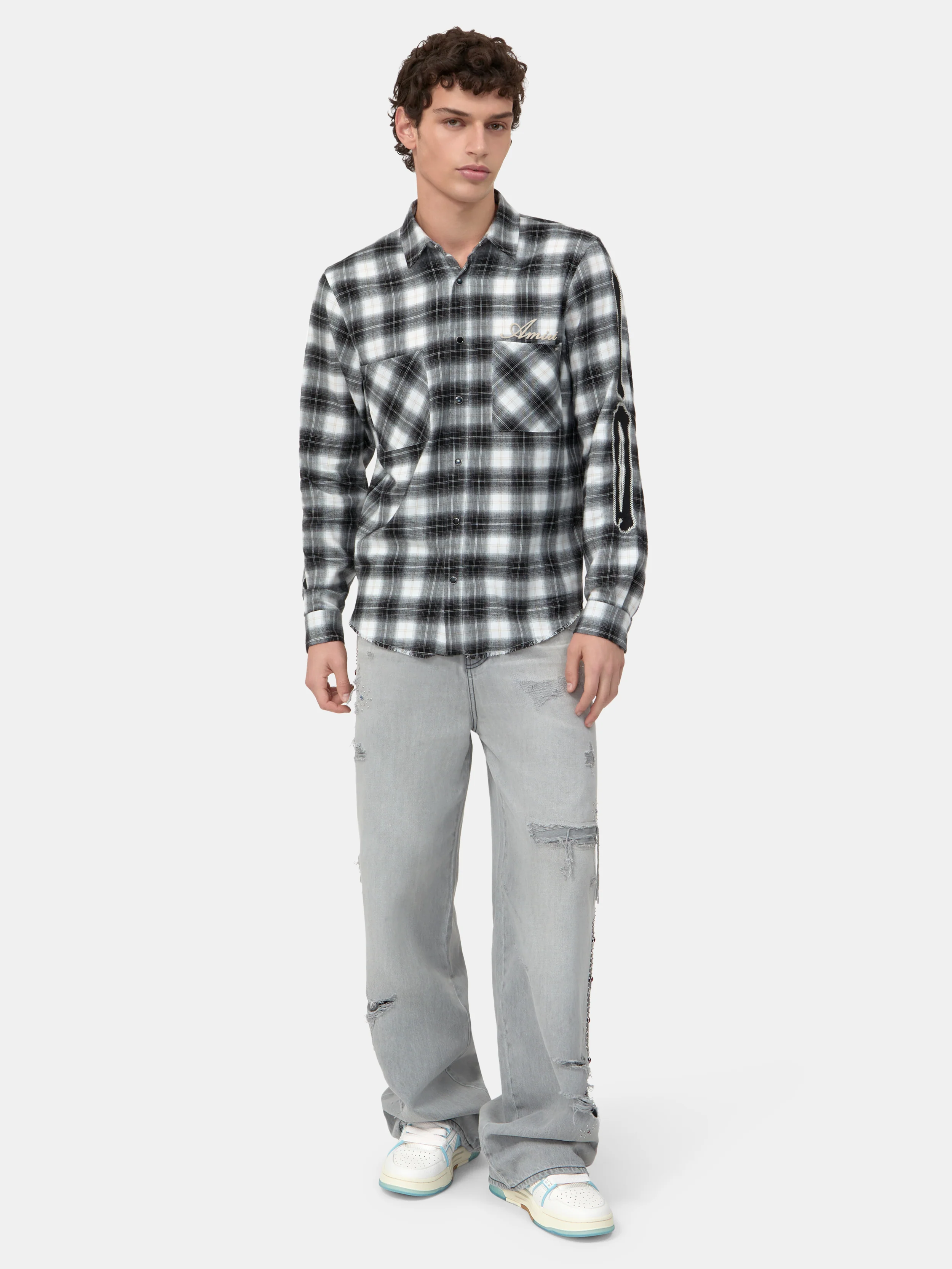 BONES FLANNEL OVERSHIRT - Black - Image 2