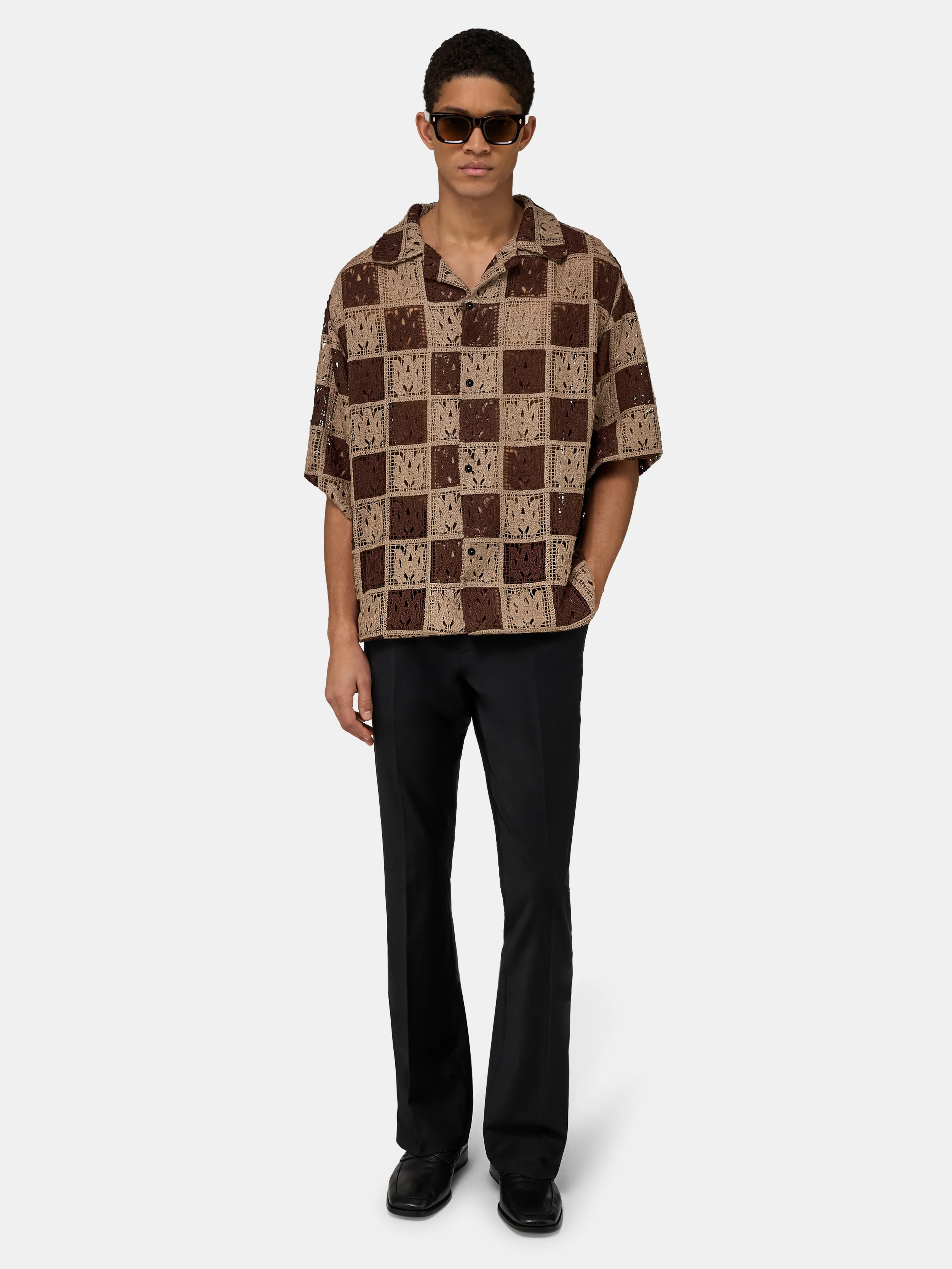 MA QUAD CHECKER OVERSIZED CAMP SHIRT - Earth - Image 2