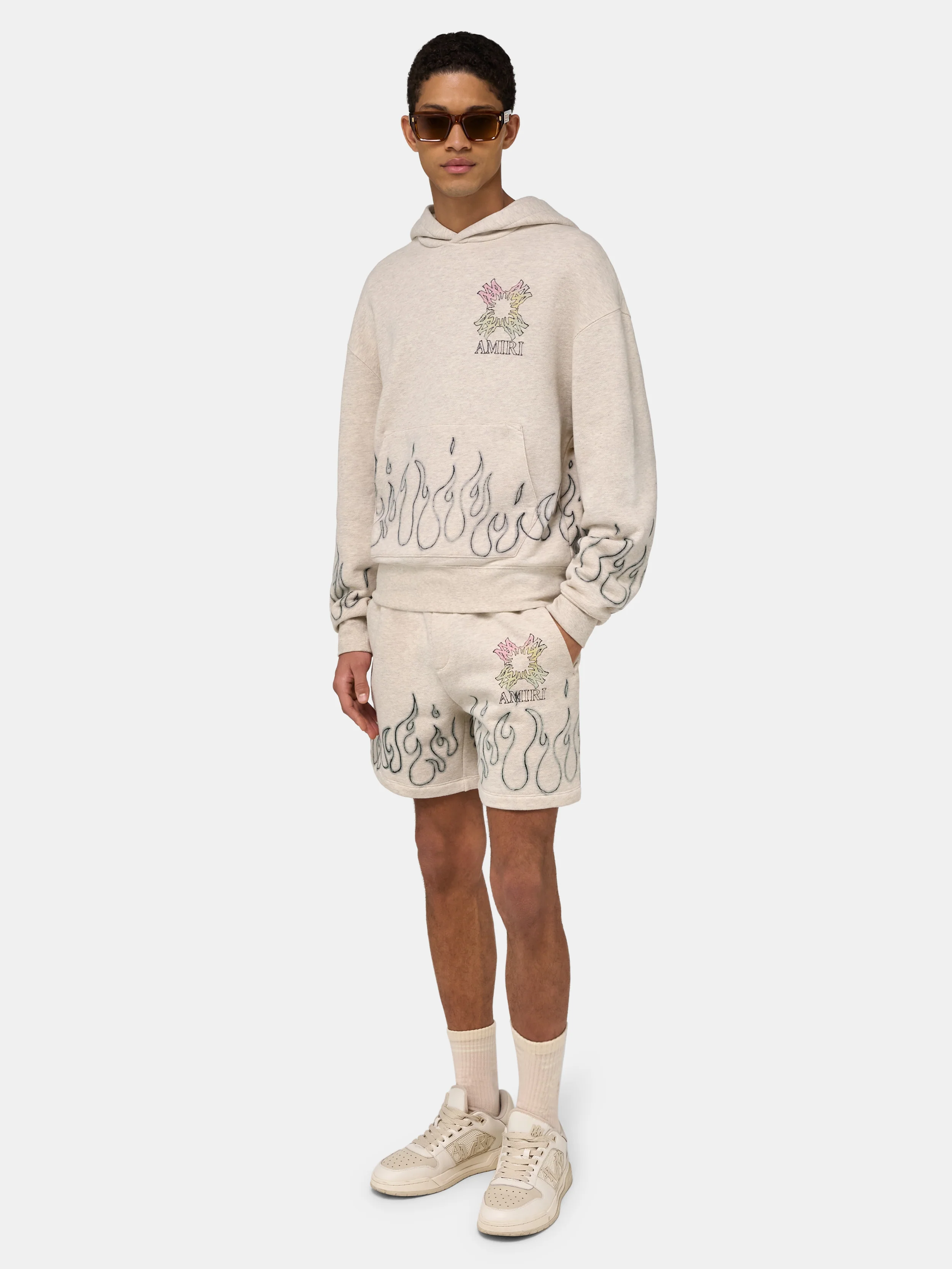 MA QUAD FLAMES SWEATSHORT - Ivory - Image 3