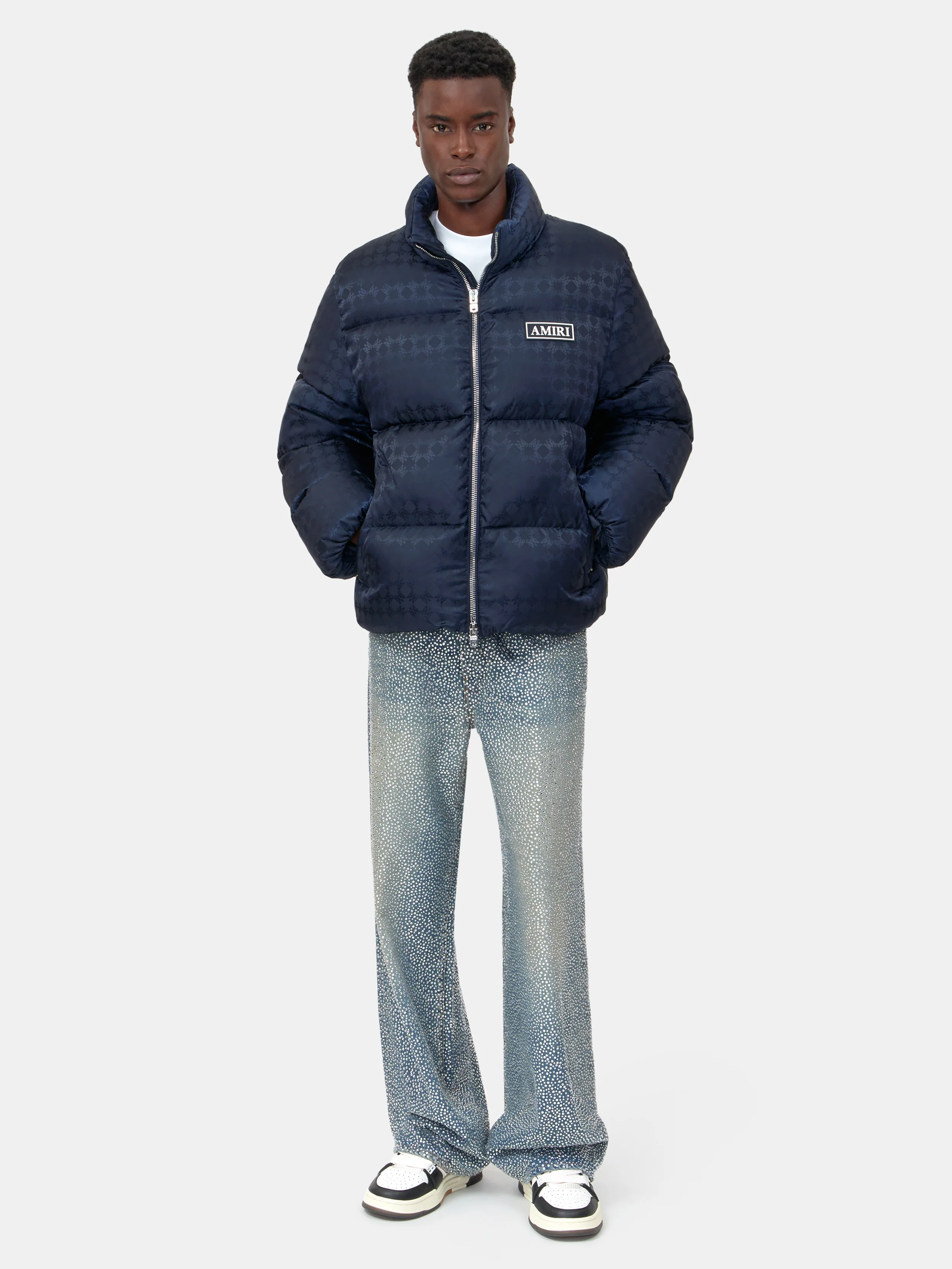 MA QUAD JACQUARD DOWN JACKET - Midnight Blue - Image 2