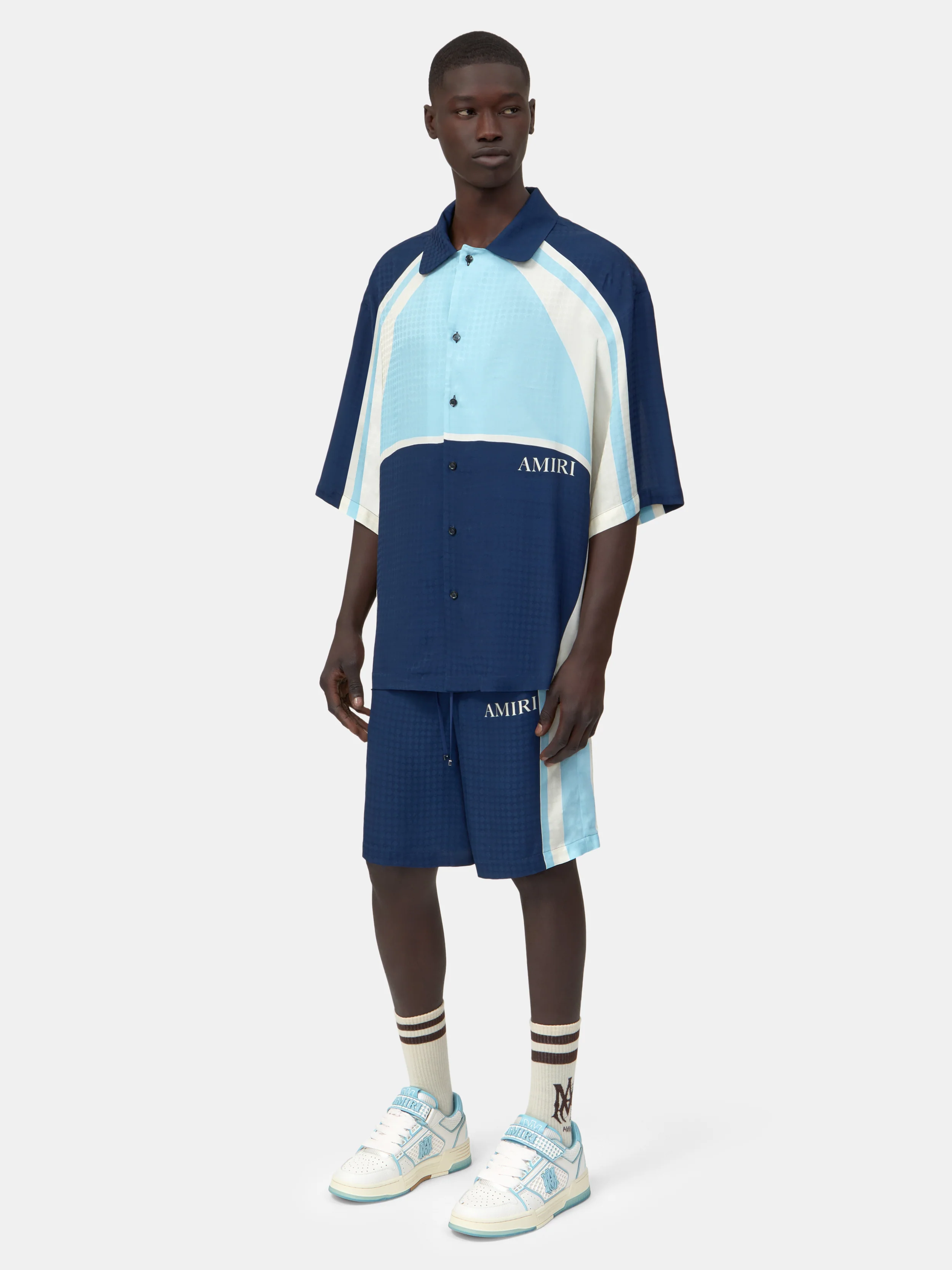 MA QUAD PANEL OVERSIZED CAMP SHIRT - Midnight Blue - Image 3