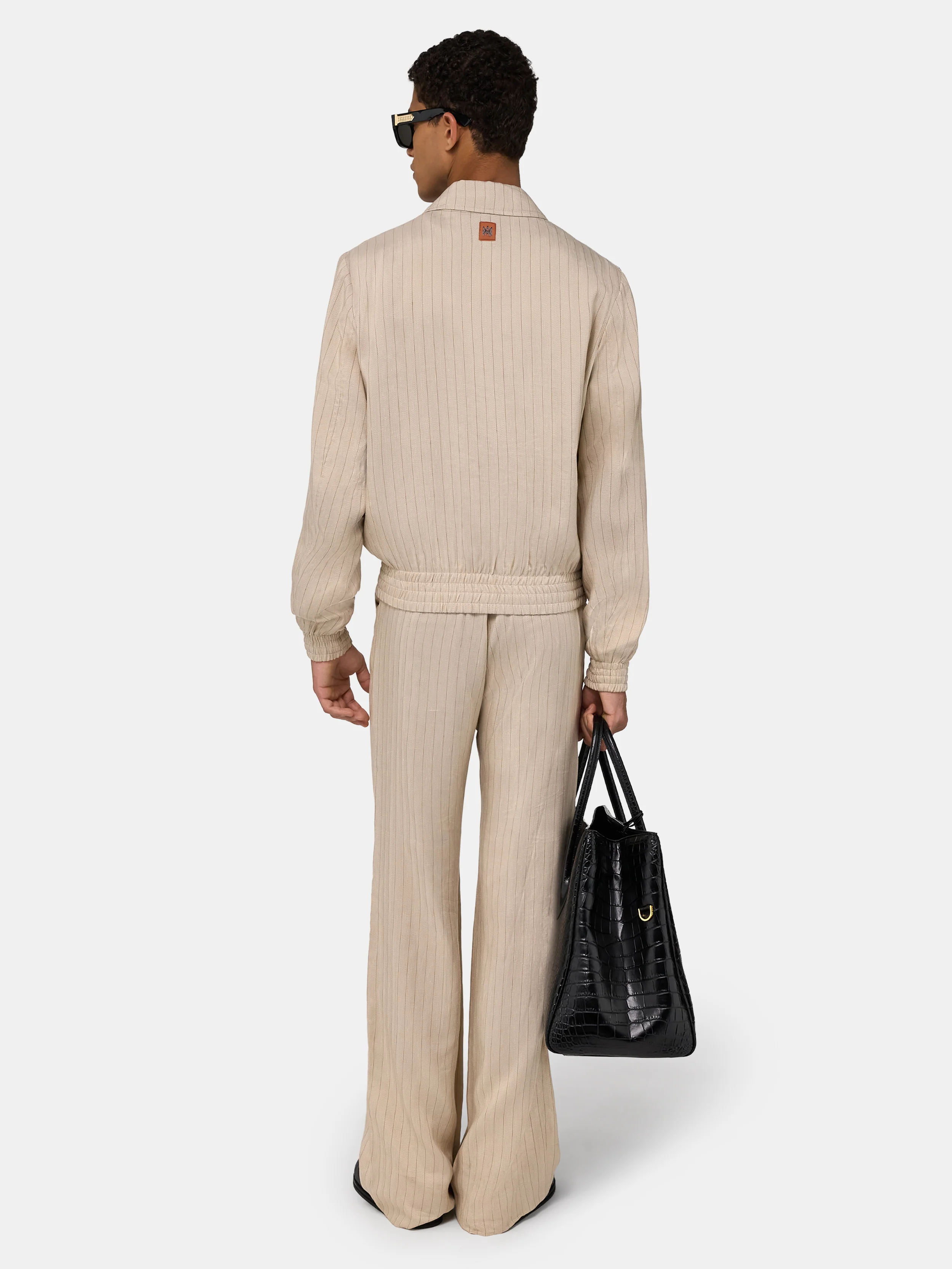 STRIPED BLOUSON - Alabaster - Image 4